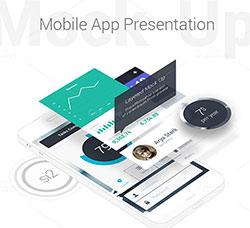 手机应用程序展示模型：Mobile App Presentation Mock-Up